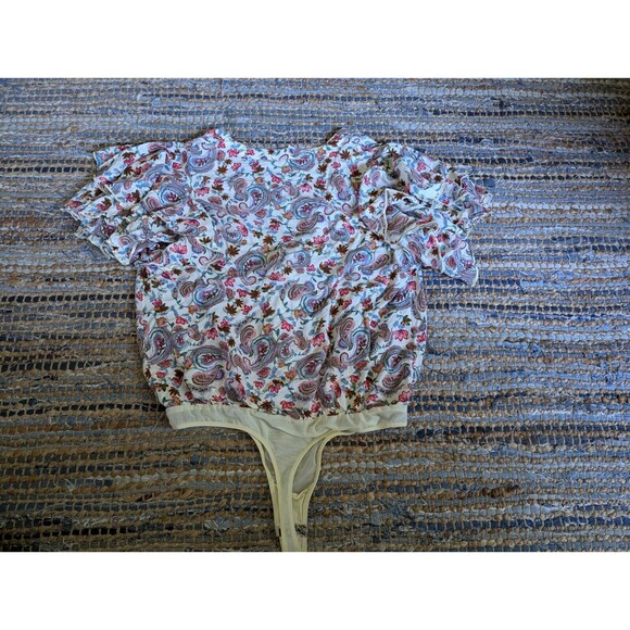 Free People Paisley Print Bodysuit - Cream and Multicolor - Picture 8 of 8